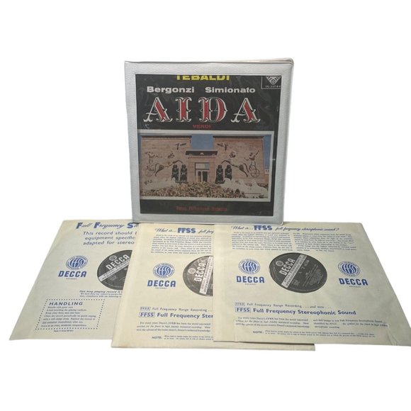 Aida DECCA SXL 2167-8-9 ED1 Tebaldi Verdi Karajan 3LP WBG Wallet Cover - Picture 2 of 11
